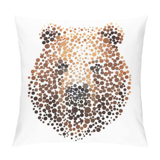 Personality  Bear Silhouette Consisting Of  Circles. Pillow Covers