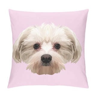 Personality  Maltese Dog Animal Low Poly Design Pillow Covers