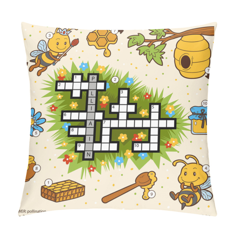 Personality  Vector color crossword about honey and bees pillow covers