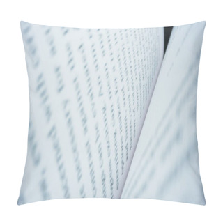 Personality  Detailed View Open Book With Text. Macro View White Pages Of Book Pillow Covers