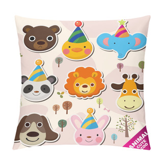 Personality  Cartoon Animal Head Icons Pillow Covers