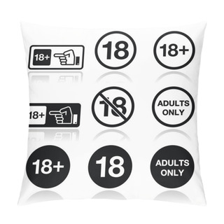 Personality  Under 18, Adults Only Warning Sign Pillow Covers