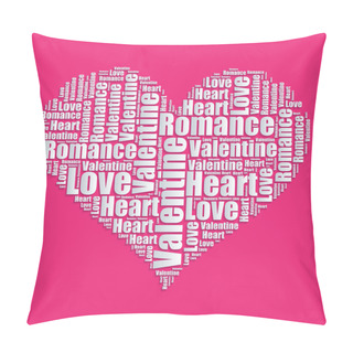Personality  Heart Word Cloud Typography Text Word Art Vector Illustration Pillow Covers