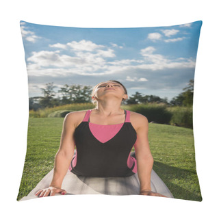 Personality  Relaxed Woman Practicing Yoga Pose Pillow Covers