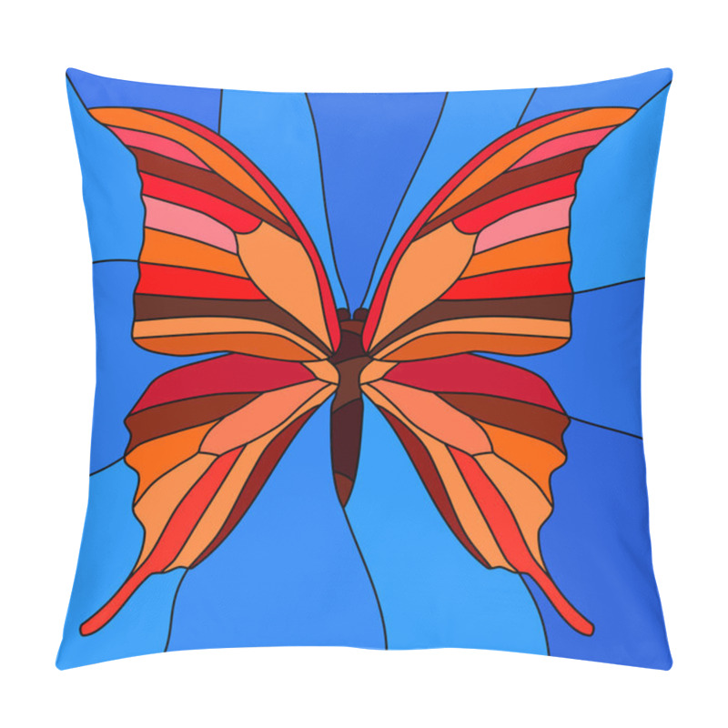 Personality  Stained glass butterfly pillow covers