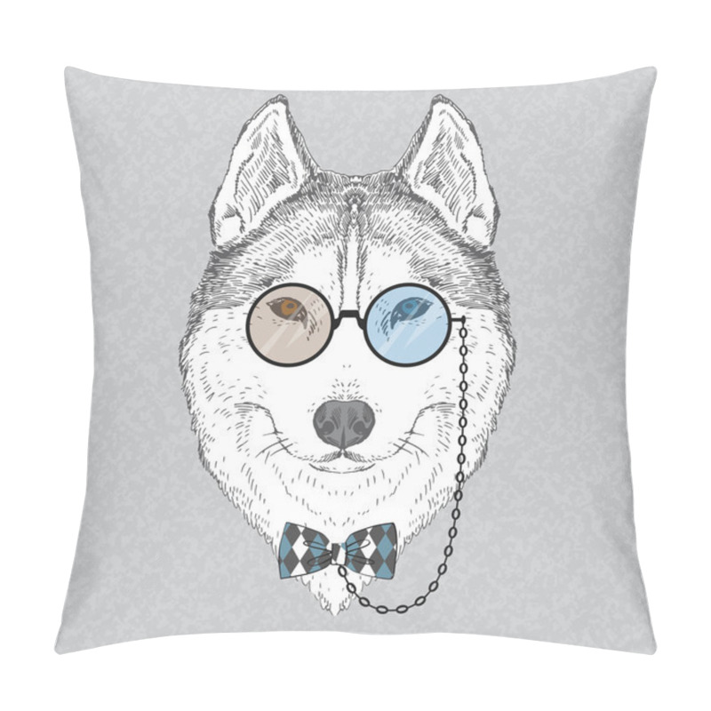 Personality  Fashion Portrait of Husky pillow covers