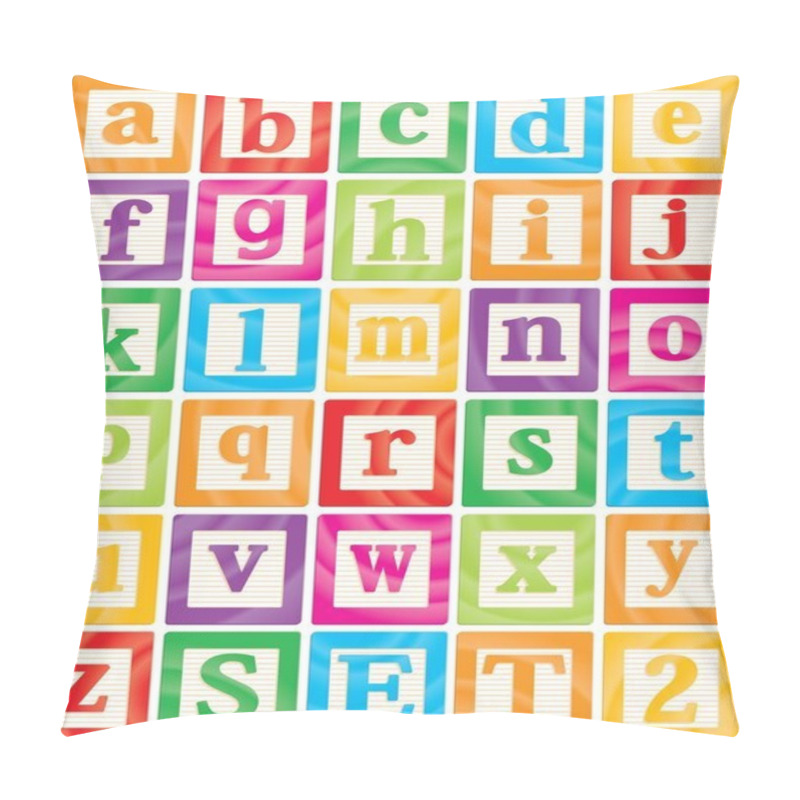 Personality  Vector Baby Blocks Set 2 Of 3 - Small Letters Alphabet Pillow Covers