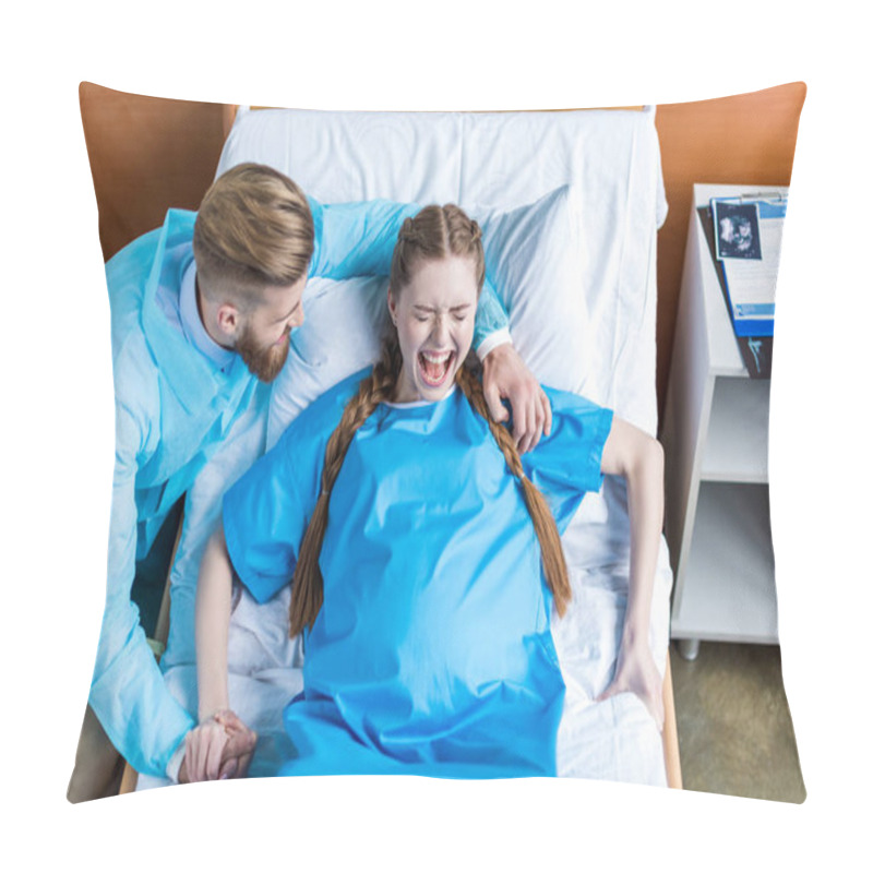 Personality  Pregnant Woman Giving Birth Pillow Covers