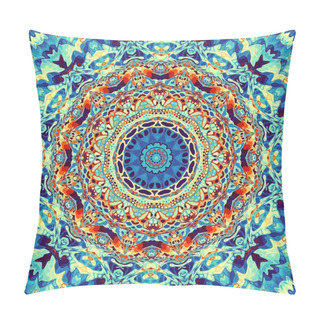 Personality  Abstract Digital Fractal Pattern. Round Mandala Decorative Ornament Pattern. Pillow Covers