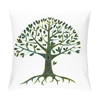 Personality  Tree With Roots For Your Design Pillow Covers