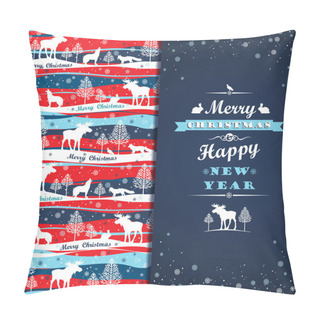 Personality  Merry Christmas Background With Typography. Pillow Covers
