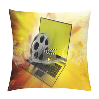 Personality  Laptop With Reel Pillow Covers