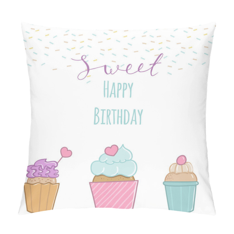 Personality  Birthday Cupcake Pillow Covers