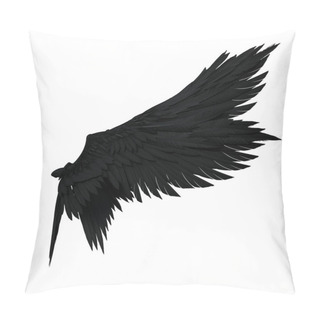 Personality  3d Rendering Black Fantasy Angel Wings Isolated Pillow Covers