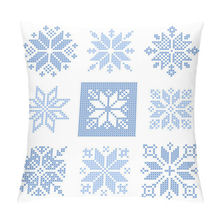 Personality  Cross Stitch Snowflakes Pattern, Scandinavian Pillow Covers