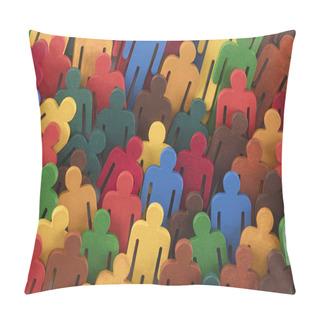 Personality  Colorful Painted Group Of People Figures  Pillow Covers