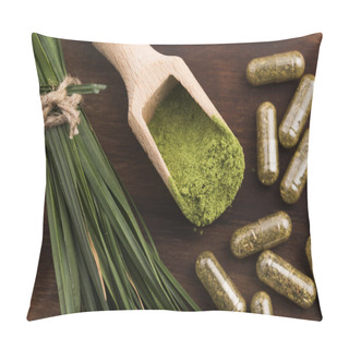 Personality  Young Barley Grass. Detox Superfood. Pillow Covers