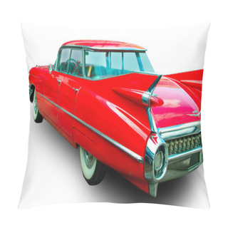 Personality  Classical American Vintage Car Cadillac Eldorado 1959 Isolated On White Background. Pillow Covers