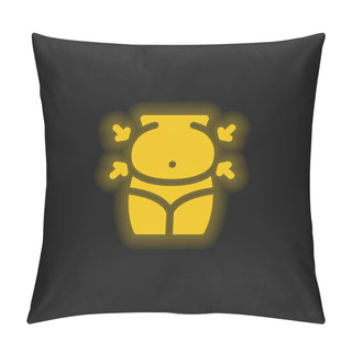 Personality  Belly Yellow Glowing Neon Icon Pillow Covers