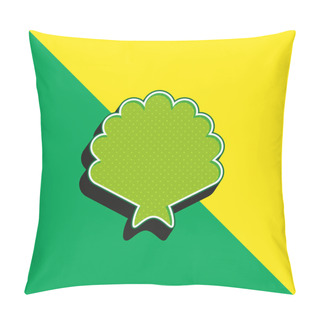 Personality  Big Shell Green And Yellow Modern 3d Vector Icon Logo Pillow Covers