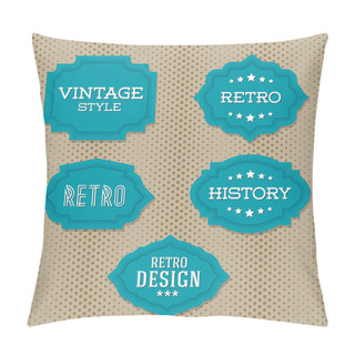 Personality  Vintage Retro Labels,  Vector Illustration   Pillow Covers