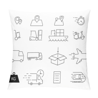 Personality  Vector Shipping Icons On White Background Pillow Covers