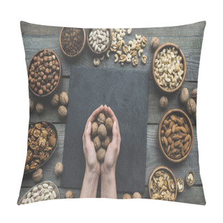 Personality  Walnuts In Hands Pillow Covers