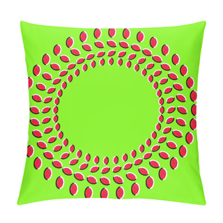 Personality  Optical Illusion With Circles Made From Dried Fruits Pillow Covers