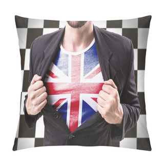 Personality  Businessman Stretching Suit With Flag Pillow Covers