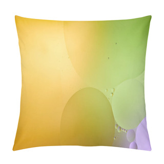 Personality  Beautiful Abstract Background From Mixed Water And Oil In Purple, Orange And Green Color Pillow Covers