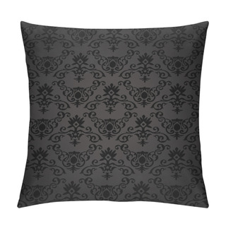 Personality  Black Seamless Floral Pattern Pillow Covers