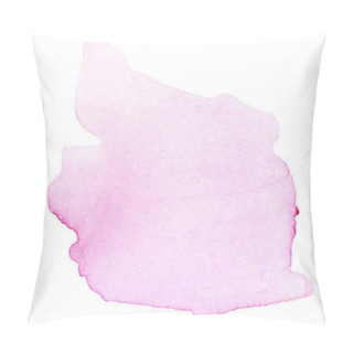 Personality  Abstract Pink Background  - Wet Coral Watercolor Stain  For Your Design. Colorful Watercolour Ink Spot Painting On Paper Pillow Covers