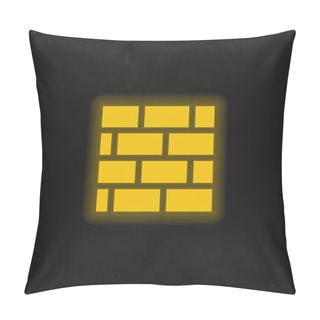 Personality  Brickwall Yellow Glowing Neon Icon Pillow Covers