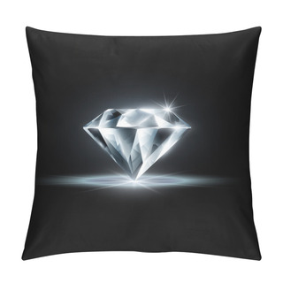 Personality  Diamond Isolated On Black Background Pillow Covers