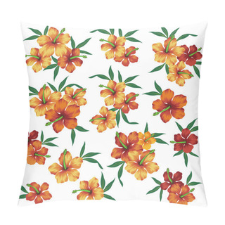 Personality  Illustration Of Hibiscus Pillow Covers