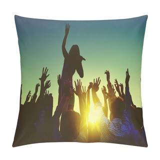 Personality  People At Outdoors Music Festival Pillow Covers
