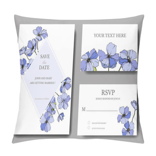 Personality  Vector Flax. Engraved Ink Art. Wedding Background Cards With Decorative Flowers. Rsvp, Invitation Cards Graphic Set Banner Pillow Covers