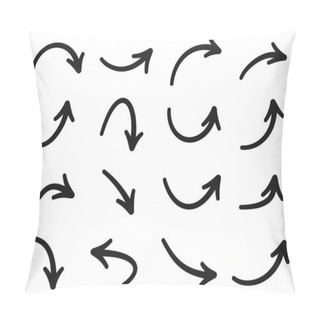 Personality  Set Of Black Thin Isolated Arrows. Pillow Covers