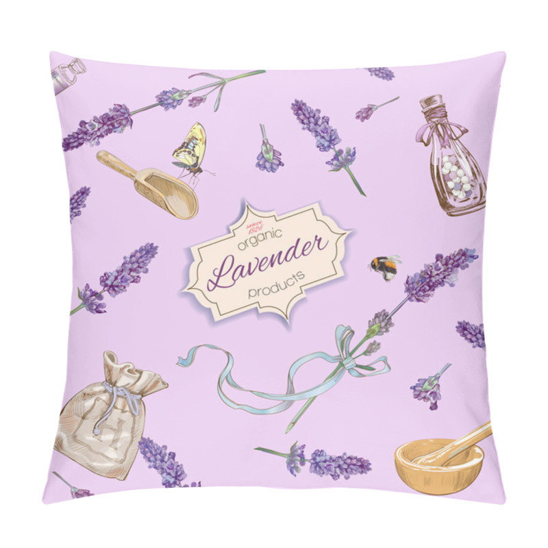Personality  Lavender natural cosmetics pattern pillow covers