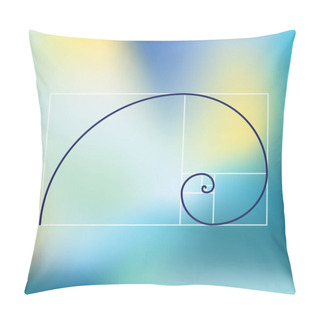 Personality  Perfect Ratio Proportion, Golden Spiral, Fibonacci Sequence, Abstract Background Pillow Covers