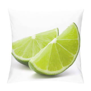 Personality  Citrus Lime Fruit Segment Isolated On White Background Cutout Pillow Covers