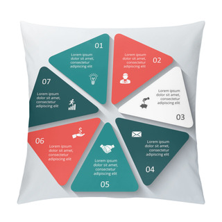 Personality  Vector Heptagon Infographic. Pillow Covers