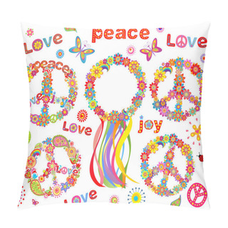 Personality Hippie Flowers Wreath Pillow Covers
