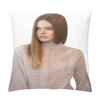 Personality  Pretty Woman Looking Away Pillow Covers