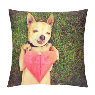 Personality  Chihuahua Holding Origami Paper Heart Pillow Covers