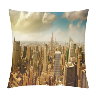 Personality  Panoramic Aerial View Of Midtown And Downtown Manhattan - New Yo Pillow Covers