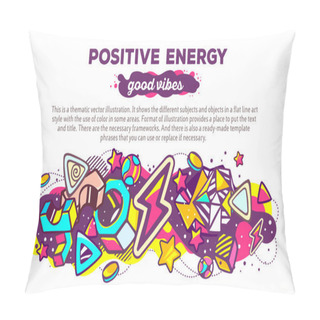 Personality  Colorful Abstract Composition With Header Pillow Covers