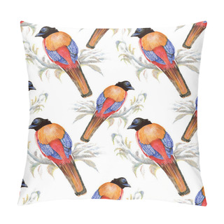 Personality  Birds And Flowers Seamless Pattern Pillow Covers