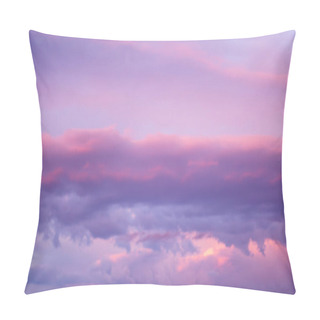 Personality  Sunset Dramatic With Beautiful Layer Of Pastel Violet Clouds Sky Background. High Quality Photo Pillow Covers