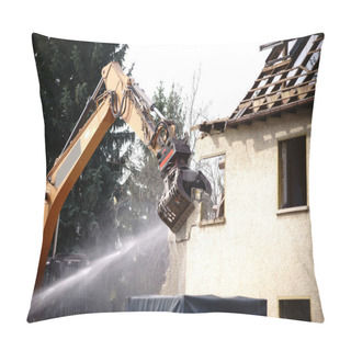 Personality  Demolition Crane At Work Pillow Covers